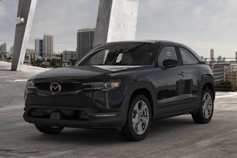 Mazda MX-30 Ceramic Metallic dengan Black Side Panels and Black Roof