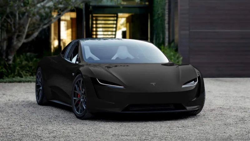 Tesla Roadster Hitam solid