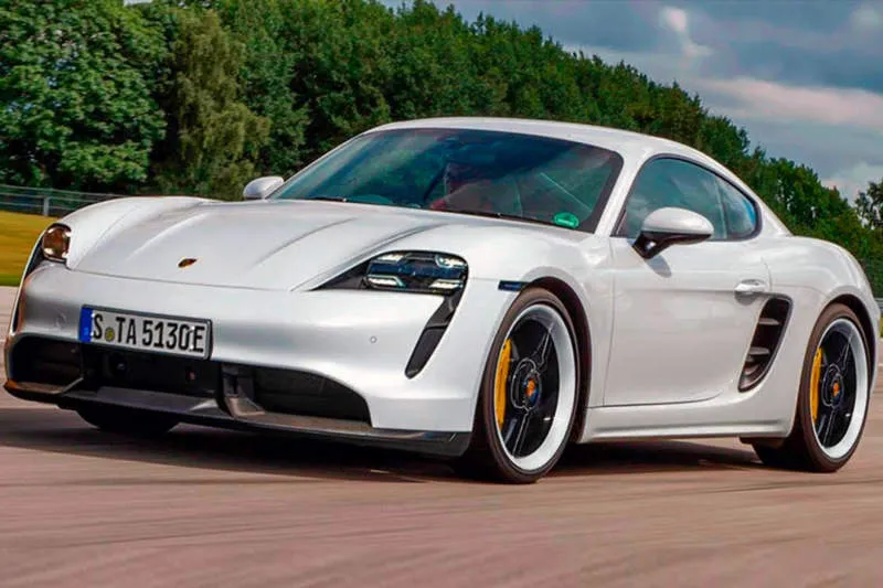 Porsche 718 Cayman EV Merah