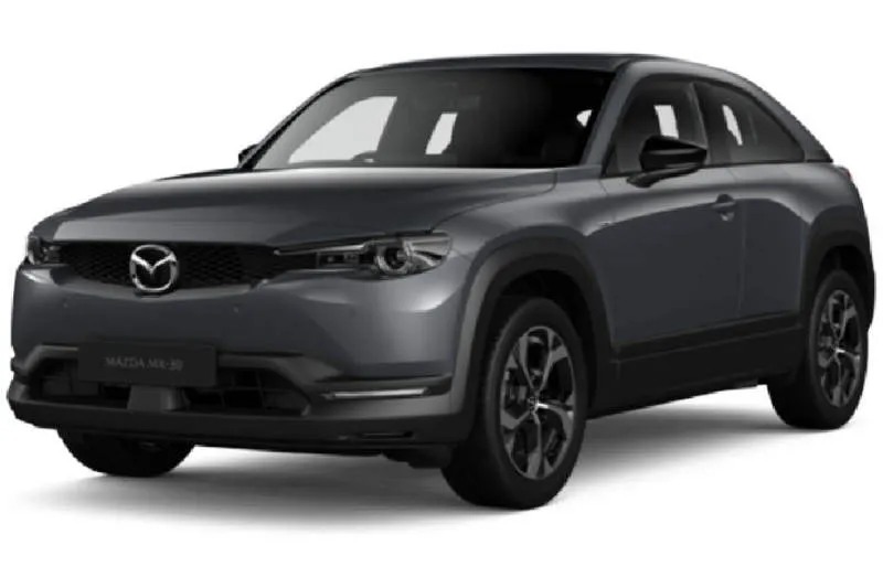 Mazda MX-30 Ceramic Metallic dengan Black Side Panels and Black Roof