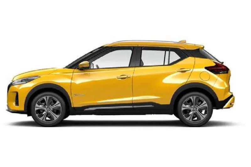 Nissan Kicks Play Radian Red dengan atap hitam